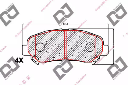 Комплект тормозных колодок BP1522 DJ PARTS